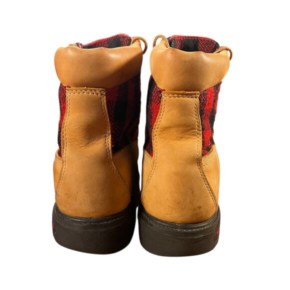 Timberland 6” Boots Mens 10.5 Wheat Leather Buffalo Plaid Flannel 45026 main image 13
